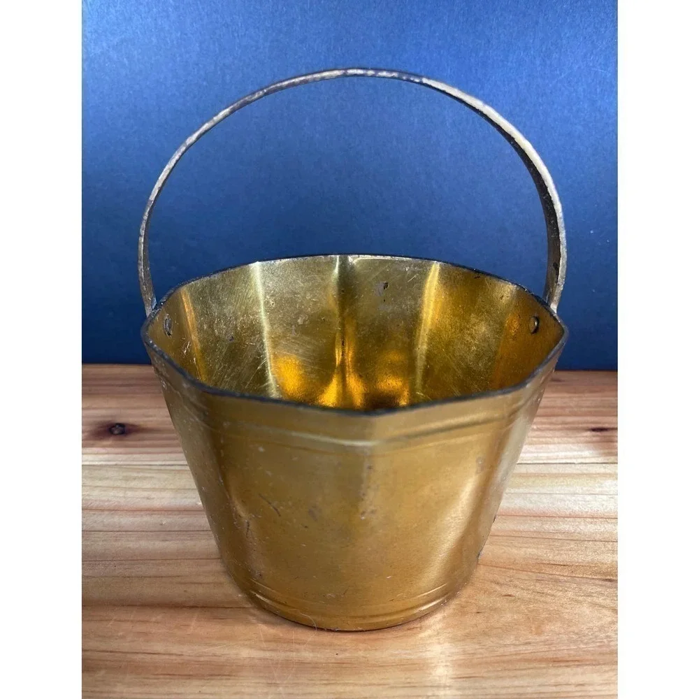 VINTAGE Small Solid Brass Bucket Made in India
